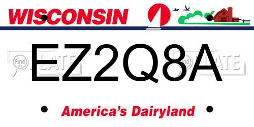 EZ2Q8A Wisconsin License Plate