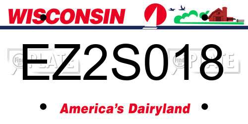EZ2S018 Wisconsin License Plate