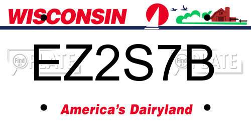 EZ2S7B Wisconsin License Plate