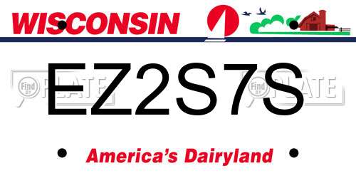 EZ2S7S Wisconsin License Plate