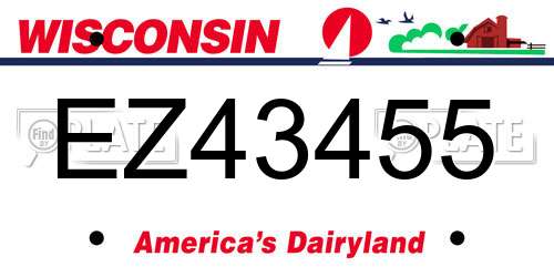 EZ43455 Wisconsin License Plate