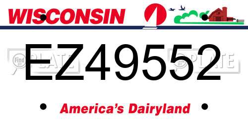 EZ49552 Wisconsin License Plate