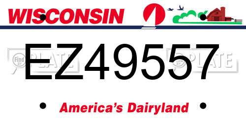 EZ49557 Wisconsin License Plate
