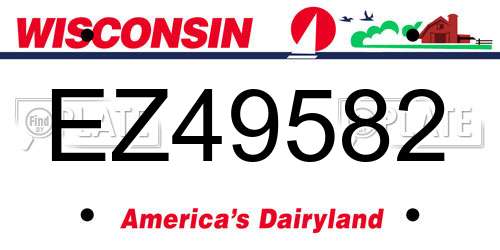 EZ49582 Wisconsin License Plate