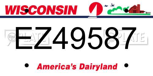 EZ49587 Wisconsin License Plate