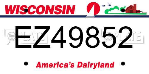 EZ49852 Wisconsin License Plate