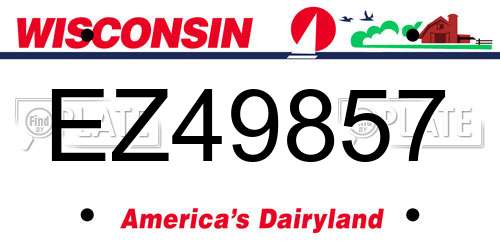 EZ49857 Wisconsin License Plate