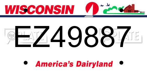 EZ49887 Wisconsin License Plate