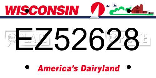 EZ52628 Wisconsin License Plate