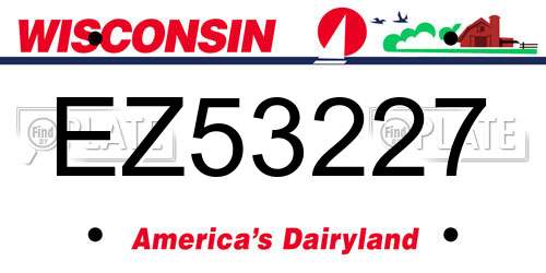 EZ53227 Wisconsin License Plate