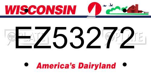 EZ53272 Wisconsin License Plate