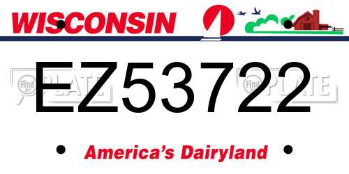 EZ53722 Wisconsin License Plate