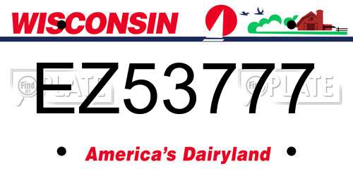 EZ53777 Wisconsin License Plate