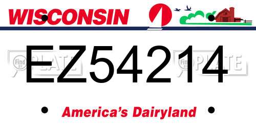 EZ54214 Wisconsin License Plate