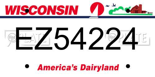 EZ54224 Wisconsin License Plate