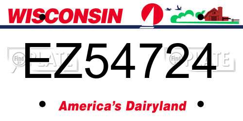 EZ54724 Wisconsin License Plate