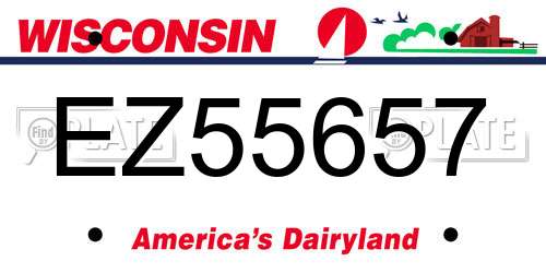 EZ55657 Wisconsin License Plate