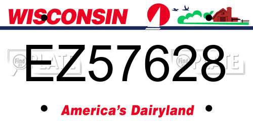EZ57628 Wisconsin License Plate