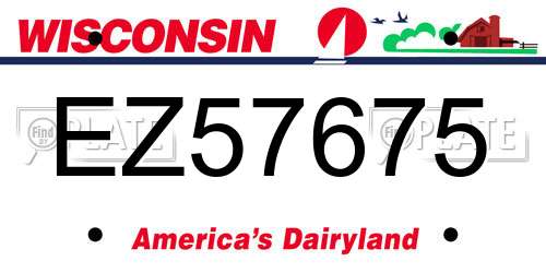 EZ57675 Wisconsin License Plate