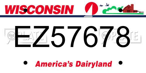 EZ57678 Wisconsin License Plate