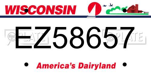 EZ58657 Wisconsin License Plate