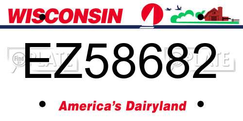 EZ58682 Wisconsin License Plate