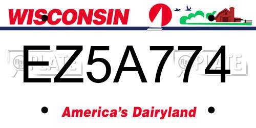 EZ5A774 Wisconsin License Plate