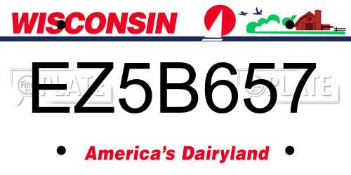 EZ5B657 Wisconsin License Plate