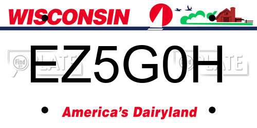 EZ5G0H Wisconsin License Plate