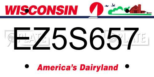 EZ5S657 Wisconsin License Plate