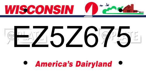 EZ5Z675 Wisconsin License Plate