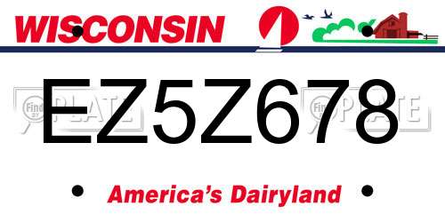 EZ5Z678 Wisconsin License Plate