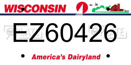 EZ60426 Wisconsin License Plate
