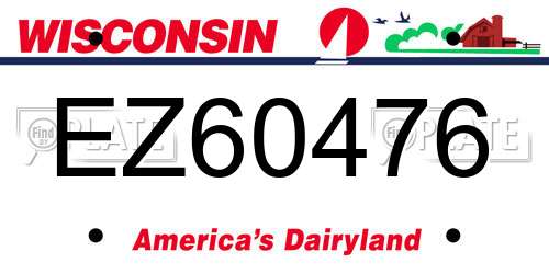 EZ60476 Wisconsin License Plate