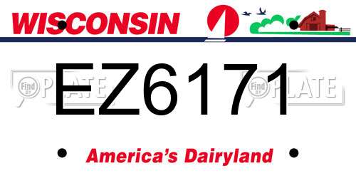 EZ6171 Wisconsin License Plate
