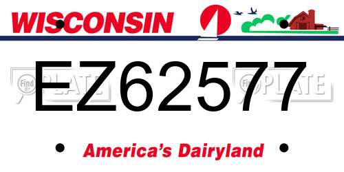 EZ62577 Wisconsin License Plate