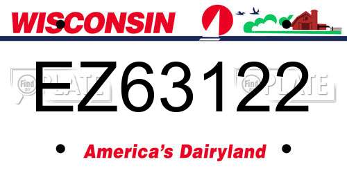 EZ63122 Wisconsin License Plate