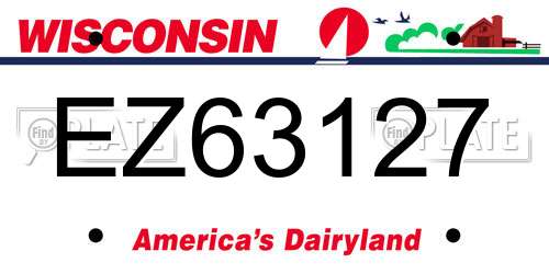 EZ63127 Wisconsin License Plate