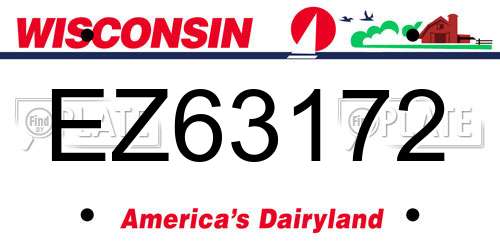 EZ63172 Wisconsin License Plate