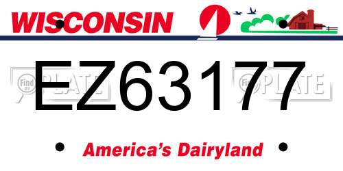 EZ63177 Wisconsin License Plate