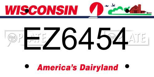 EZ6454 Wisconsin License Plate