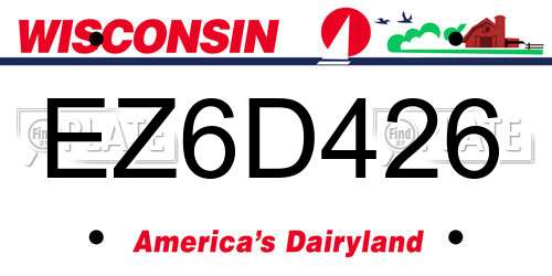 EZ6D426 Wisconsin License Plate
