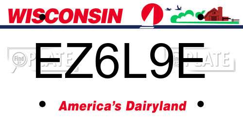 EZ6L9E Wisconsin License Plate