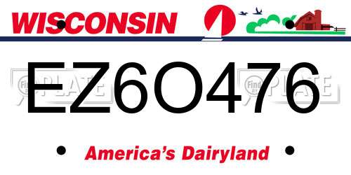 EZ6O476 Wisconsin License Plate