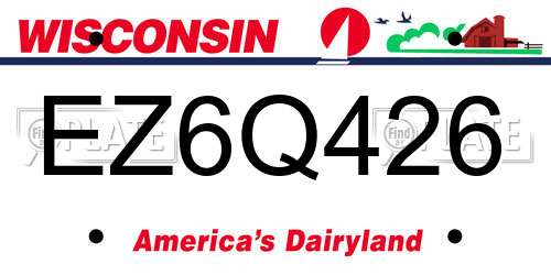 EZ6Q426 Wisconsin License Plate