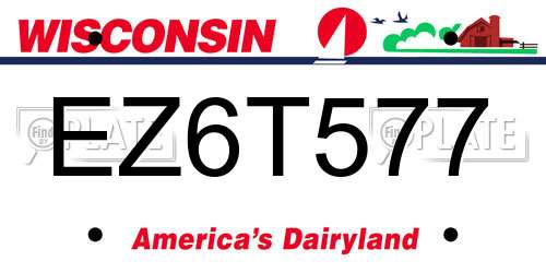 EZ6T577 Wisconsin License Plate