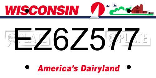 EZ6Z577 Wisconsin License Plate
