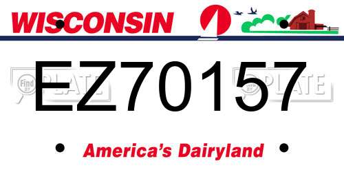 EZ70157 Wisconsin License Plate