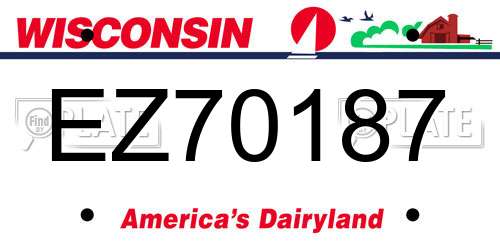EZ70187 Wisconsin License Plate