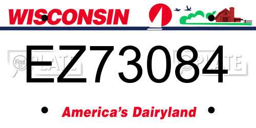 EZ73084 Wisconsin License Plate
